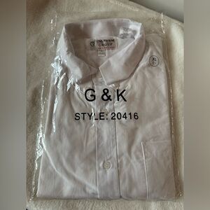 G&K Uniform Group short-sleeve collared white shirt style 20416 size XL 17.5 NWT